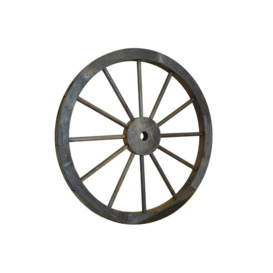 Cartwheel - Decorative Solid Wood Garden Wheel Ornament With Metal Rim