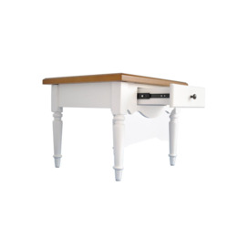 'Country' - Solid Wood Side / End / Bedside Table With Drawer - White / Pine - thumbnail 2