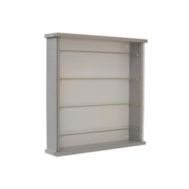 Wood Wall Display Cabinet With 4 Adjustable Glass Shelves  Grey - thumbnail 1