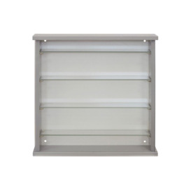 Wood Wall Display Cabinet With 4 Adjustable Glass Shelves  Grey - thumbnail 3