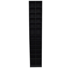 'Block' - Tall Sleek 360 Cd / 160 Dvd Media Storage Tower Shelves - Black - thumbnail 2