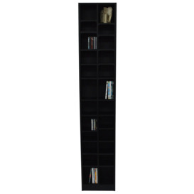 'Block' - Tall Sleek 360 Cd / 160 Dvd Media Storage Tower Shelves - Black - thumbnail 3