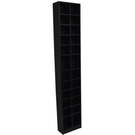 'Block' - Tall Sleek 360 Cd / 160 Dvd Media Storage Tower Shelves - Black - thumbnail 1