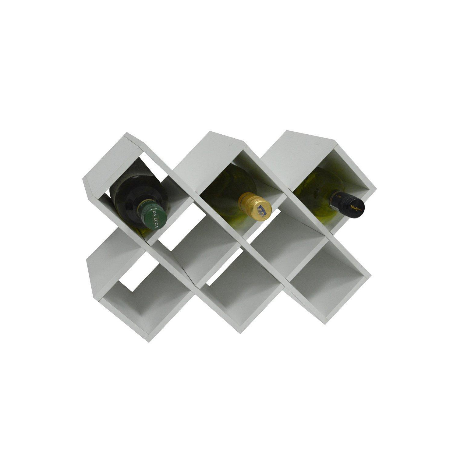 'Cross'  10 Bottle Free Standing Wine Storage Rack  White - image 1