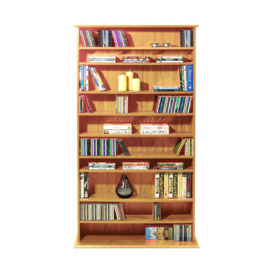 'Harrogate' - 760 Cd / 318 Dvd / Blu-ray Media Storage Shelves - Pine