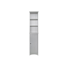 American Cottage  Tall Bathroom Storage Cupboard With Display Shelves  White - thumbnail 3