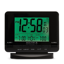 Delaware Digital Alarm Clock Radio Controlled Dual Couples Alarm Date & Temperature Display