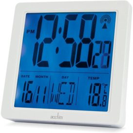 Varsity Digital Alarm Clock Radio Controlled Crescendo Alarm Date & Temperature Display
