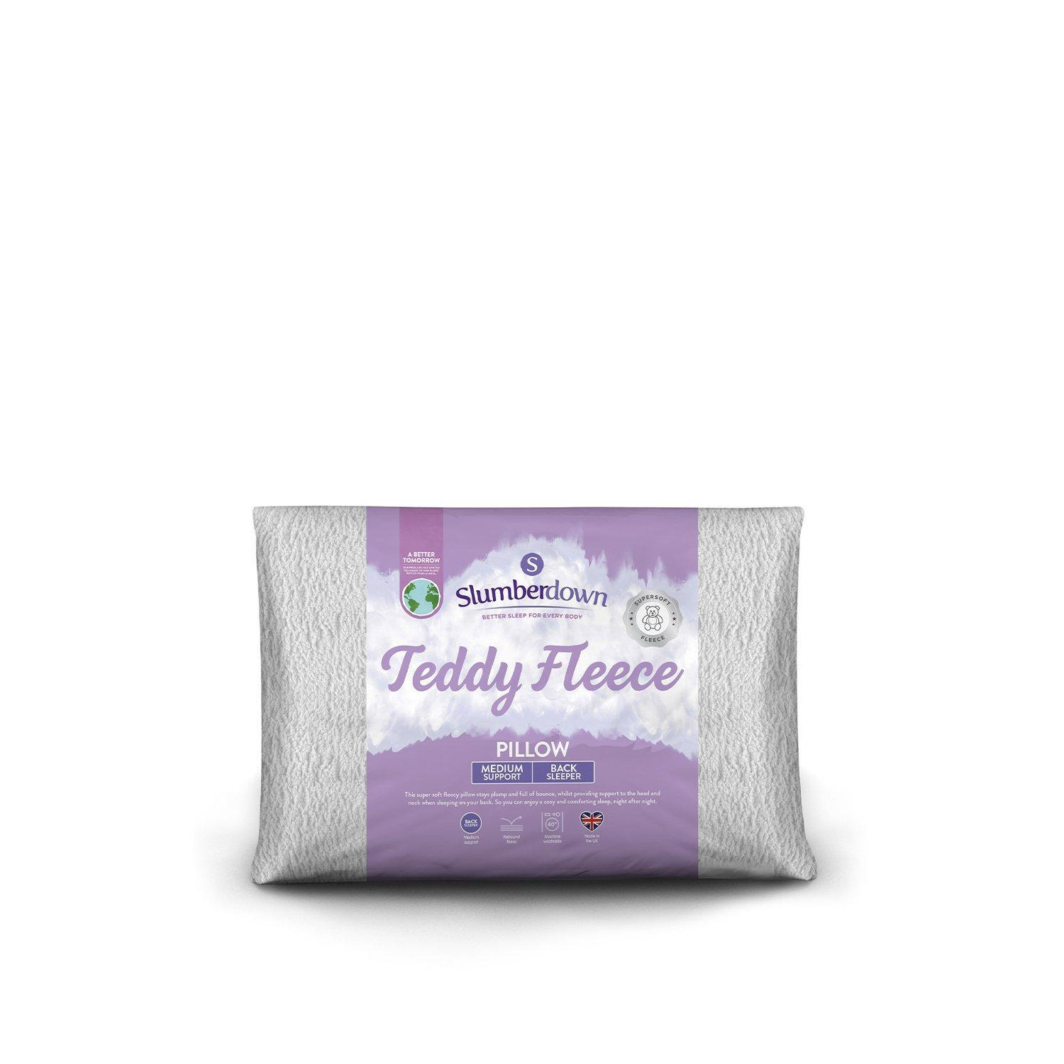 Single Teddy Fleece Medium Support Pillow - image 1