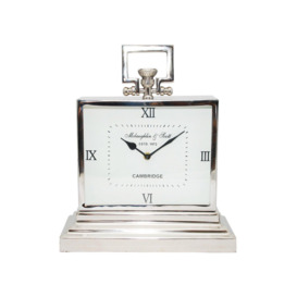 Latham Small Aluminium Rectangular Clock With Roman Numerals