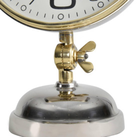 Risby Gold, Brass and Nickel Mantle clock - thumbnail 3