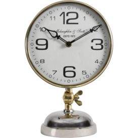 Risby Gold, Brass and Nickel Mantle clock - thumbnail 1