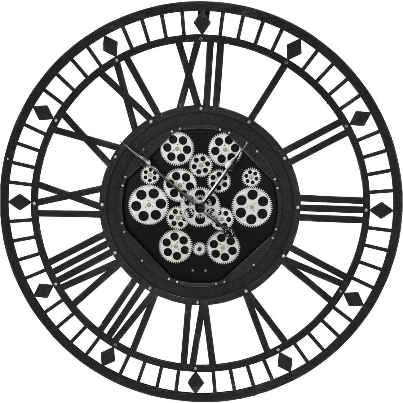 Gibbons grey skeleton 90cm moving cog clock - image 1