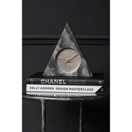 Grey Marble Triangular Mantel Clock - thumbnail 3