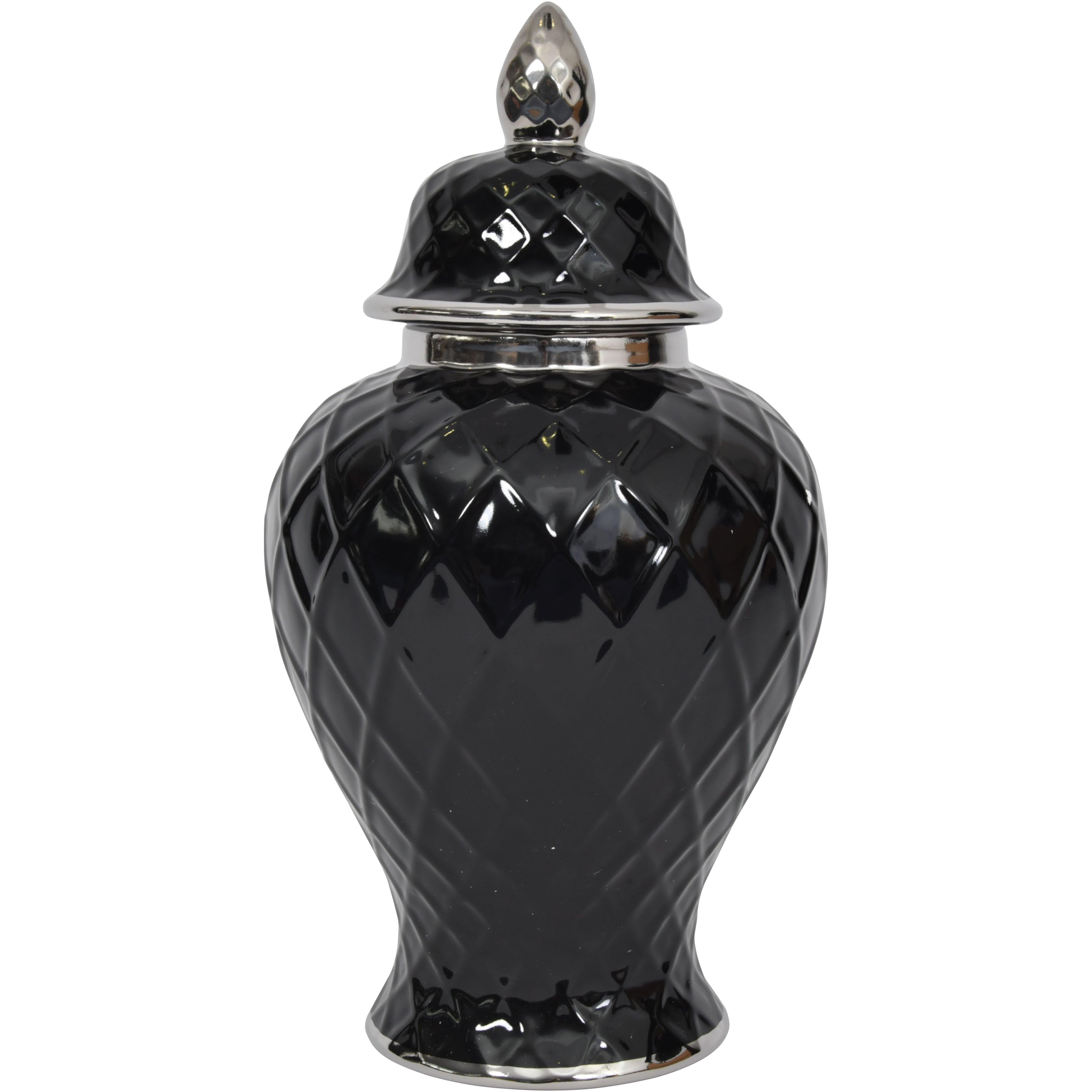 Mayfair Black and Silver Ceramic Ginger Jar - image 1