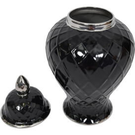 Mayfair Black and Silver Ceramic Ginger Jar - thumbnail 2