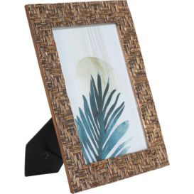 Rustic Brown Bamboo Woven Effect Photo Frame 13x18cm
