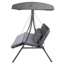 3 Seater Lounger Swing Chair for Garden or Patio - Grey - thumbnail 3