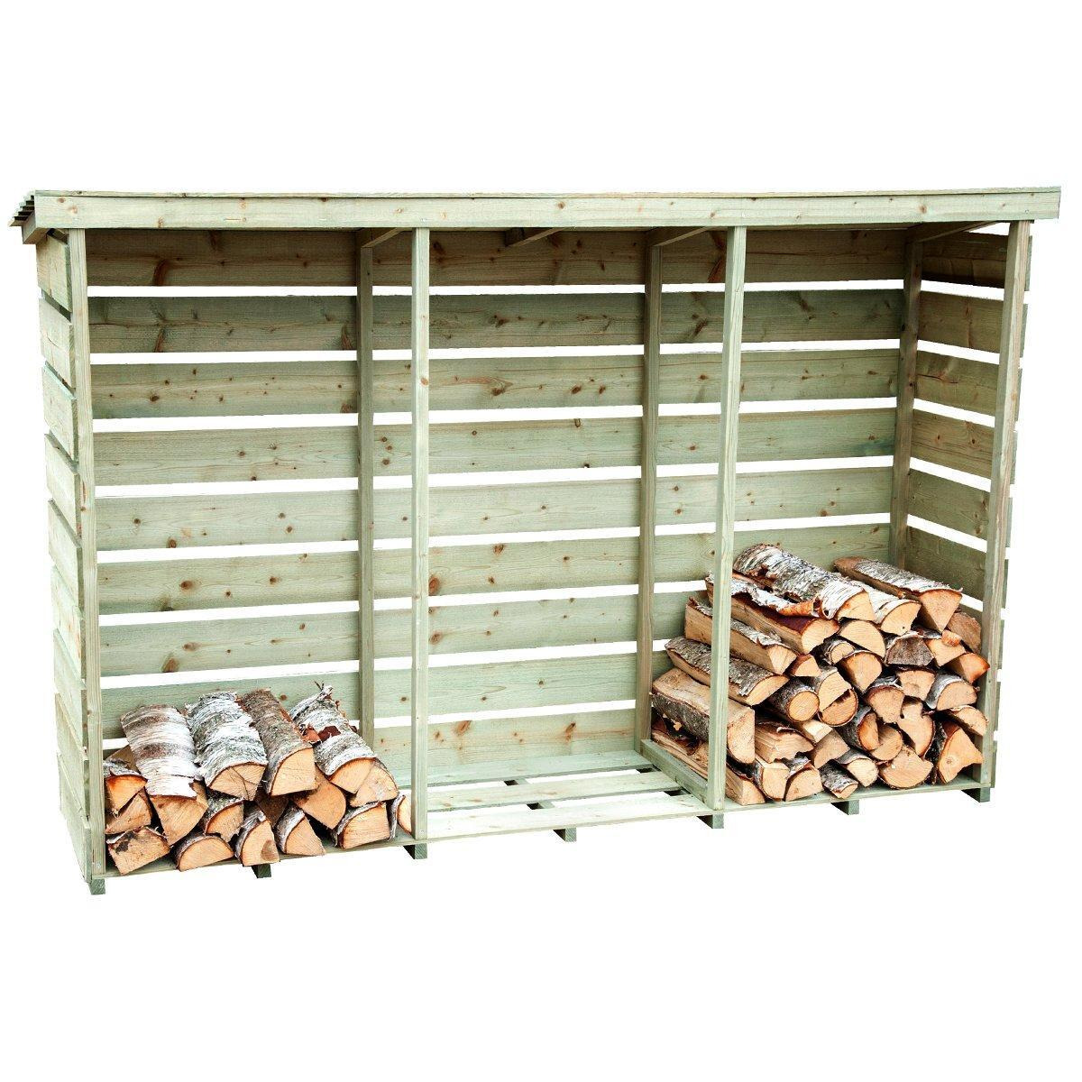 Nordic Spruce Wooden 3 Log Store Firewood Storage Heavy Duty - image 1