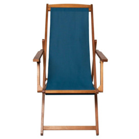 Folding Eucalyptus Wooden Deck Chair Beach Sun Lounger - thumbnail 3