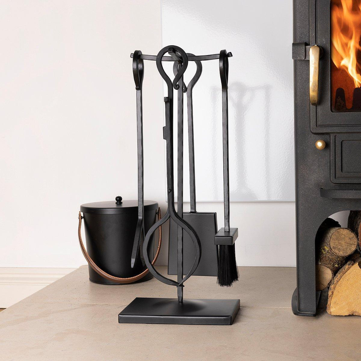 Blackthorn Fireside Companion Set with Poker Tongs Coal Shovel Brush Tool Stand - image 1