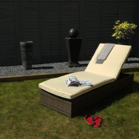 Garden Waterproof Reclining Rattan Sun Lounger - thumbnail 2