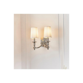 Domina Indoor Candle Wall Lamp Nickel with White Pleated Shades E14 - thumbnail 2