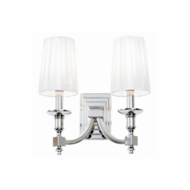 Domina Indoor Candle Wall Lamp Nickel with White Pleated Shades E14 - thumbnail 1