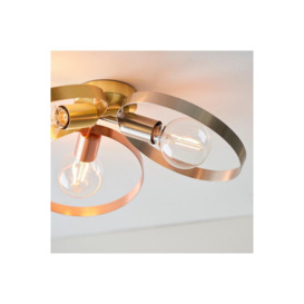 Hoop Multi Arm Lamp Semi Flush Ceiling Lamp Brushed Brass Nickel Copper Plate - thumbnail 3