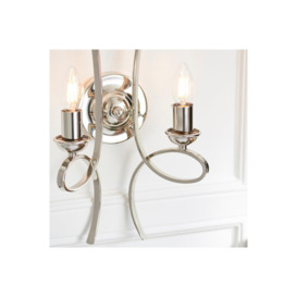 Penn 2 Light Indoor Twin Candle Wall Light Polished Nickel Plate E14 - thumbnail 3