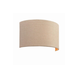 Obi 1 Light Up & Down Wall Light Natural Linen Fabric Cotton E27