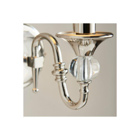 Polina 1 Light Indoor Candle Wall Light Polished Nickel Plate with Beige Shade E14 - thumbnail 3