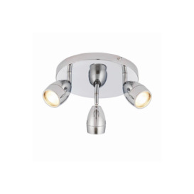 Porto LED 3 Light Bathroom Spotlight Chrome Glass IP44 GU10