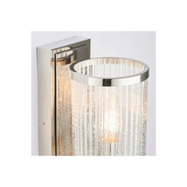 Easton 1 Light Wall Bright Nickel Ribbed Glass With Bubbles E14 - thumbnail 3