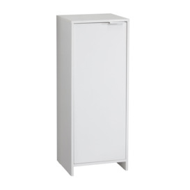 White Single Door Bathroom Floor Storage Cabinet - thumbnail 2