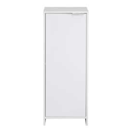 White Single Door Bathroom Floor Storage Cabinet - thumbnail 3