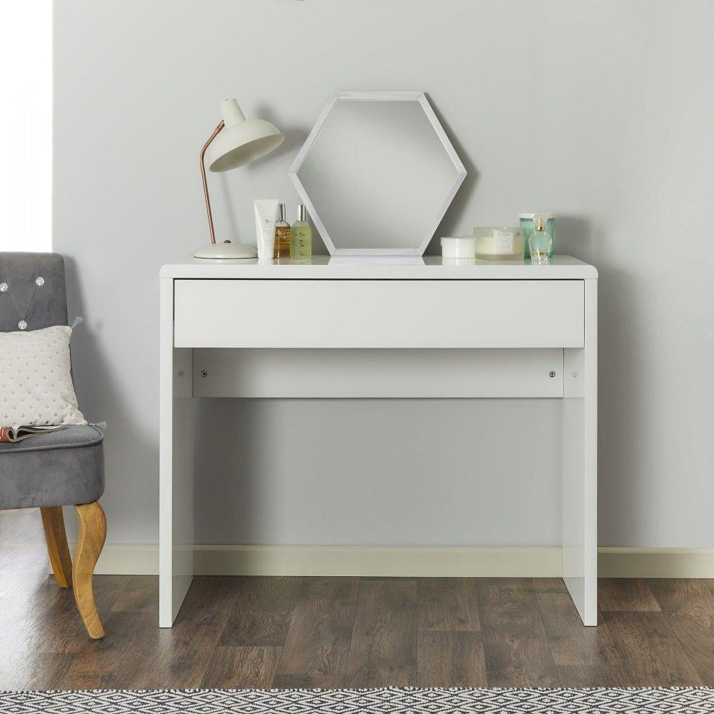 High Gloss Dressing Table Console Desk in White - image 1