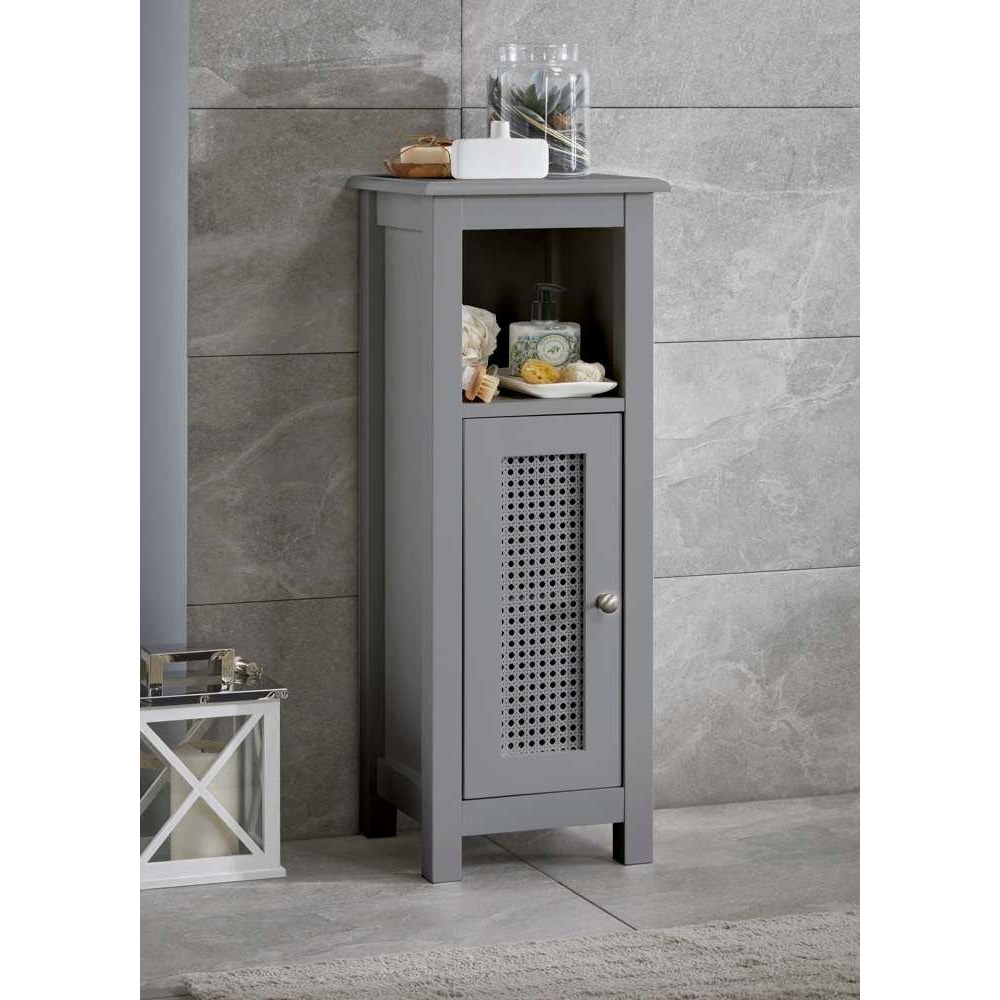 Slimline Rattan Bathroom Storage Cabinet