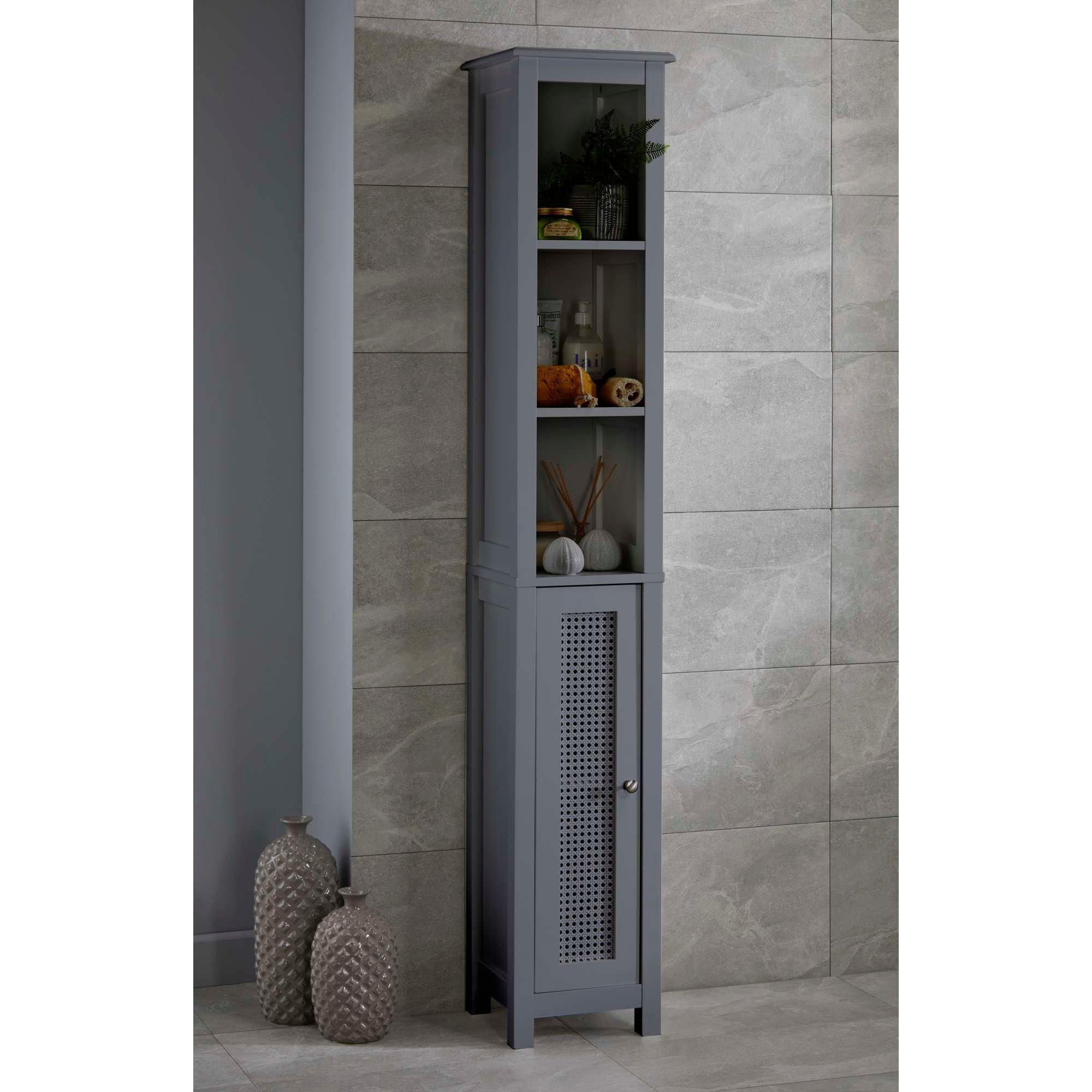 Retford Tallboy Bathroom Storage Cabinet with Fixed Shelves and Door - image 1