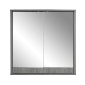 Bathroom Mirrored Wood Effect Wall Mounted Storage Cabinet - thumbnail 3