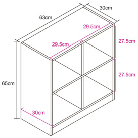 4 Cube Storage Bookcase Unit in White - thumbnail 3