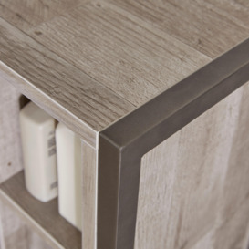 Wood Effect and Grey Bathroom Console Unit - thumbnail 2