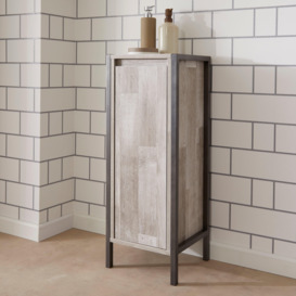 Wood Effect and Grey Bathroom Floor Cabinet - thumbnail 1