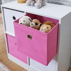 Pink & White 4 Cube Children's Kids Bedroom Storage Unit - thumbnail 2