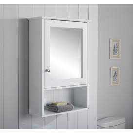 Tongue & Groove Single Mirror Bathroom Storage Cabinet