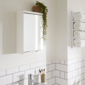 High Gloss Bathroom Single Door Mirror Cabinet - thumbnail 1