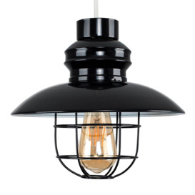 Penglai Black Pendant Ceiling Shade With Filament Bulb