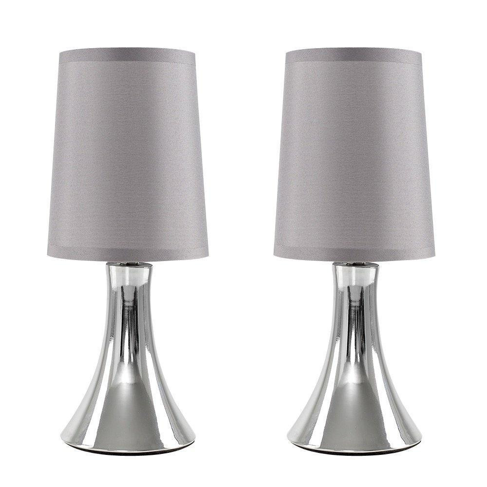 Trumpet Pair of Silver Table Lamp - image 1