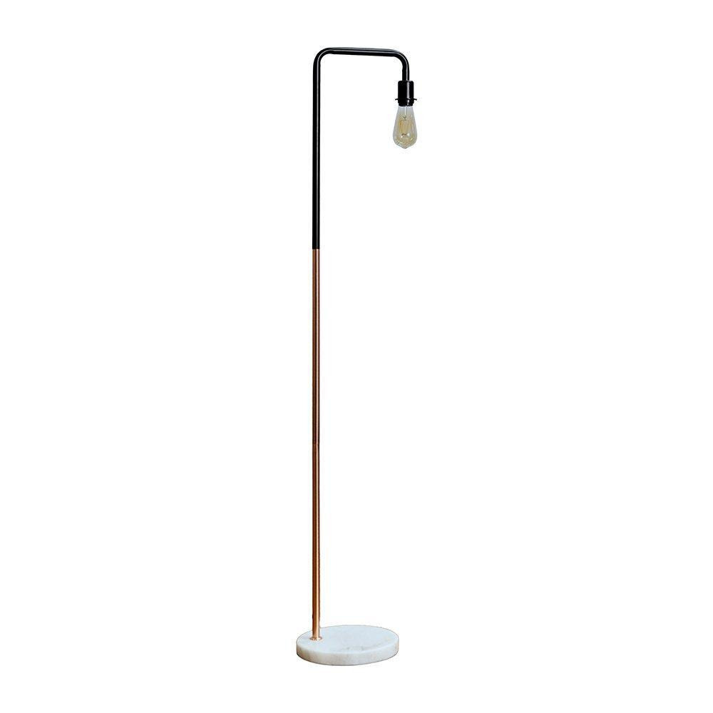 Talisman Black And Copper Floor Lamp With Marble Base And E27 Amber Filament Bulb - image 1