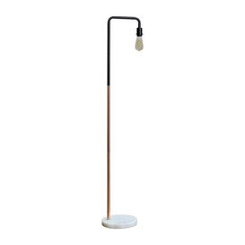 Talisman Black And Copper Floor Lamp With Marble Base And E27 Amber Filament Bulb - thumbnail 1